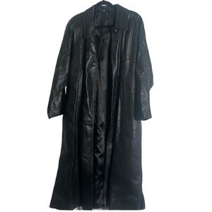 JF black leather long coat size L goth matrix